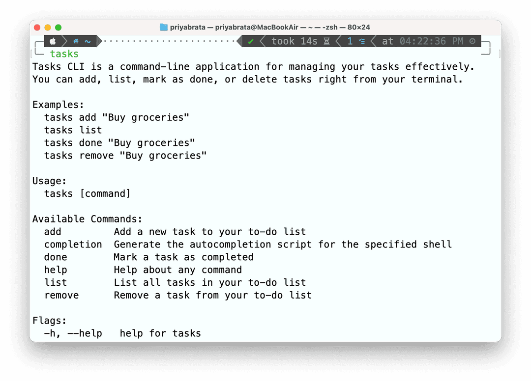 Tasks CLI